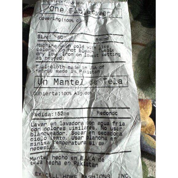 Ex-Cell Home Vintage Fruit Themed Apples Pears Grapes Cotton Tablecloth - Picture 16 of 16